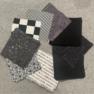 Charm Squares - 49 (5”x5”) NWOT Charm Square Pack in B&W and Greyscale Colors